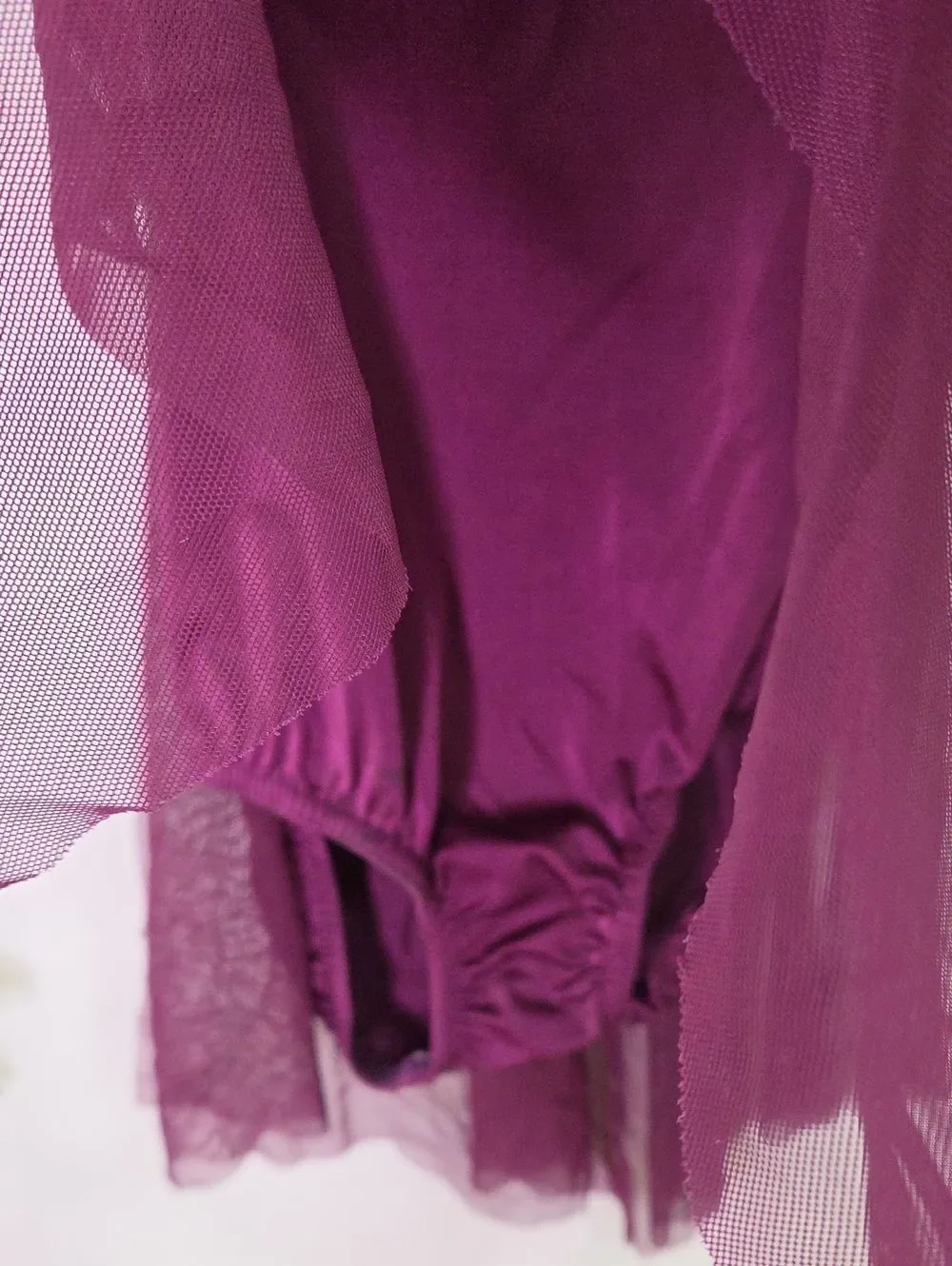 Kelle. Elegant Plum Dance Costume with Embellishments. Size LC. Like New